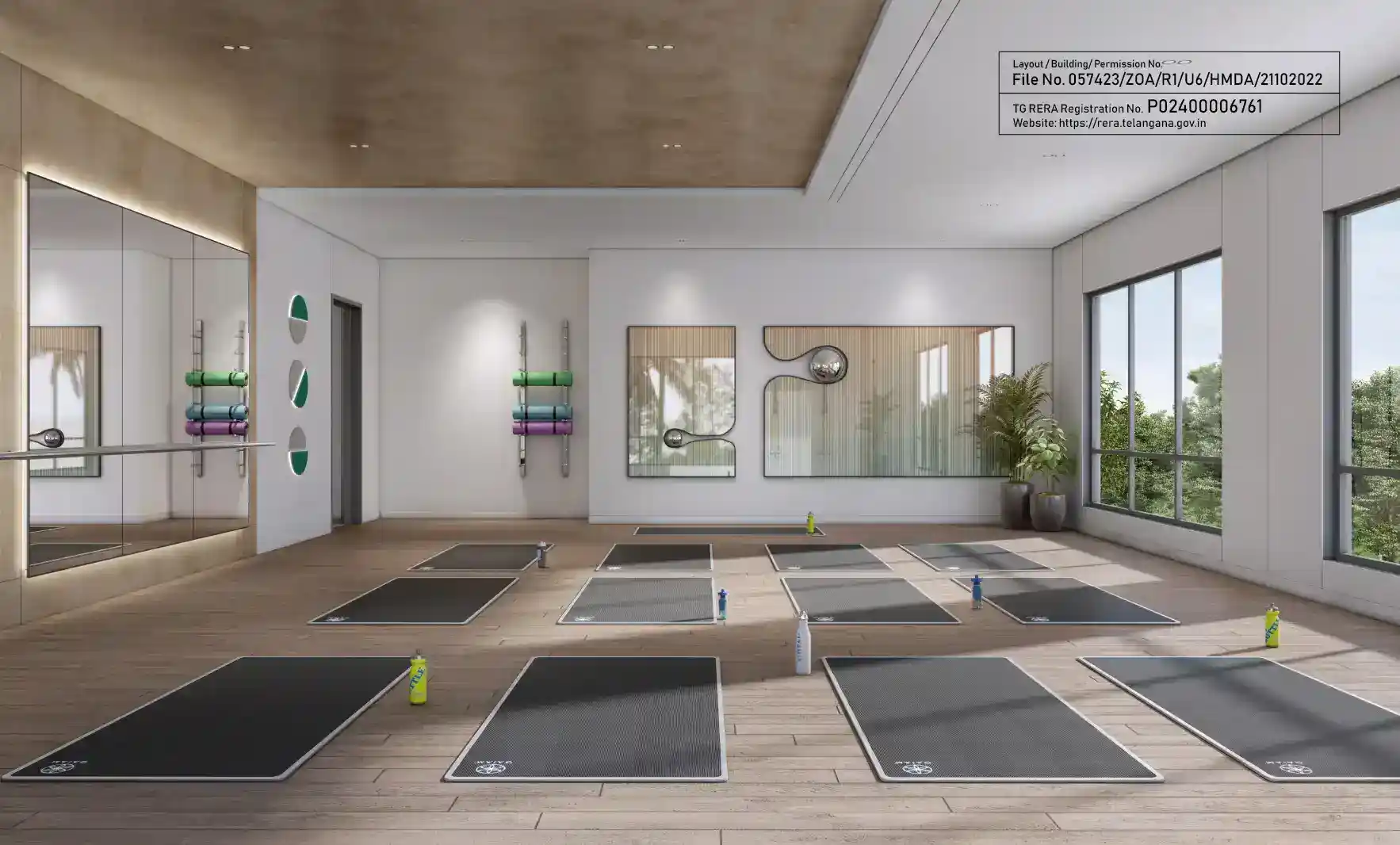 Yoga and fitness room