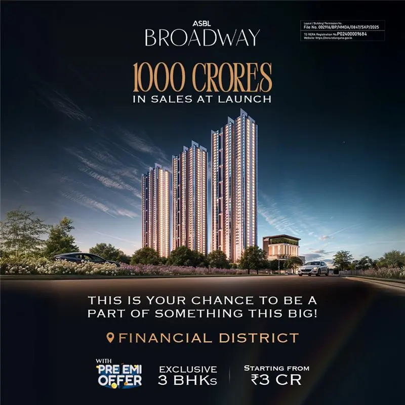 ASBL Closes Rs 1000 Cr Sales in Broadway Project in Hyderabad