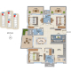 ASBL Spectra 2220 3BHK floor plan of East Type-1 unit plan for Gachibowli homes