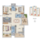 ASBL Spectra 2220 3BHK floor plan of West SB Type-1 unit plan Gachibowli layout