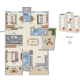 ASBL Spectra 2220 3BHK floor plan of West SB Type-2 unit plan Gachibowli layout