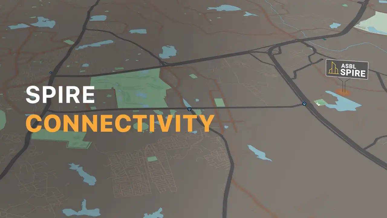 ASBL Spire Connectivity playlist showing Kokapet transport links to ORR and more in video series
