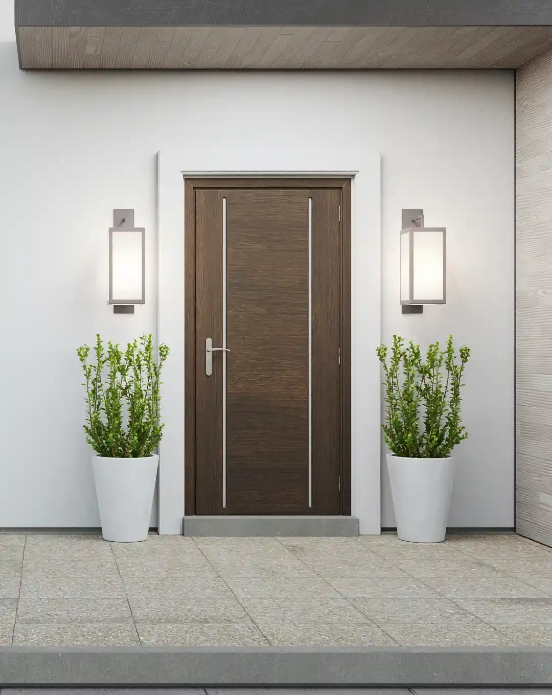 ASBL Spire doors flat spec image flush wooden with teak frames in Kokapet